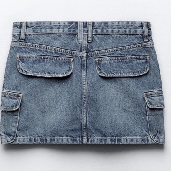 Zara denim mini cargo skirt - Picture 3 of 8